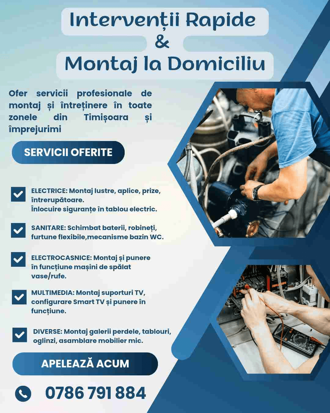 Meseriaș Intervenții Rapide - Electrician / Sanit