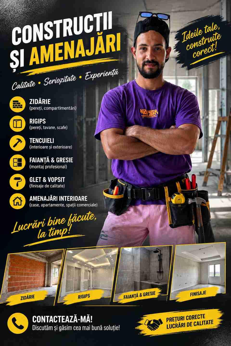 Servicii tencuieli, rigips, zugrăveli